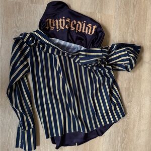 Striped Navy and Yellow Men's Shirt